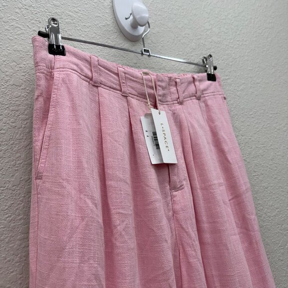 L Space Rhodes Pink Linen Blend Sleeveless Vest and Pant Set Womens Small NEW - Picture 5 of 12